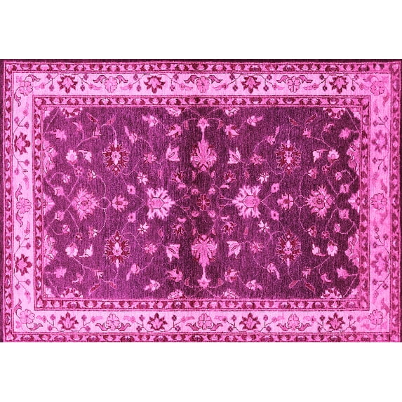 Ahgly Company Indoor Rectangle Oriental Pink Industrial Area Rugs, 6' x 9'