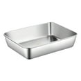 thumbnail image 4 of LEFU Stainless Steel Food Storage Trays with Plastic Cover - Rustproof Baking Pans for Kitchen, Restaurant - Dishwasher Safe - Fast Heating Cooling - Large Size without Cover, 4 of 10