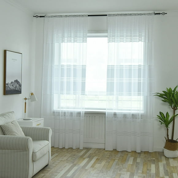 Pedty Curtain Panels Curtains for Living Room Leaves Sheer Curtain Tulle Window Treatment Voile Drape Valance 1 Panel Fabric