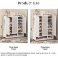 thumbnail image 2 of 3-Door Large-Capacity Modern Shoe Rack, Multi-Functional Storage, Entryway Shoe Cabinet with Drawers for Hallway Living Room Heavy Duty(Brown,7 Layer), 2 of 7