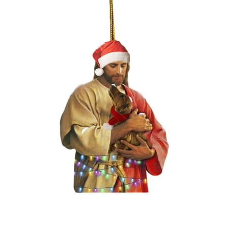 

WOCLEILIY 1Pcs Christmas Flat Haning Ornament Christmas Tree Decor Car Rear View Mirror Pendant Craft Collection Gnome Christmas Ornament Hangs