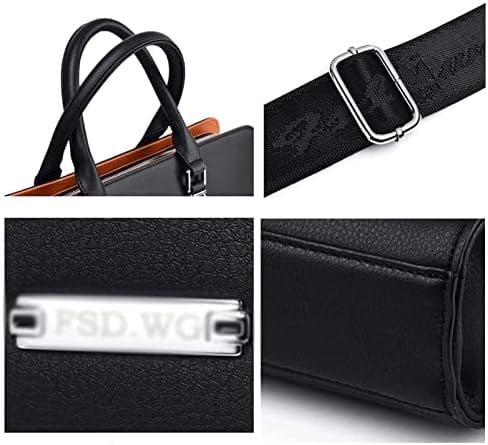 RKXQT Men's Bag Leather Shoulder Bag for Business Briefcase Laptop Casual Large Capacity Handbag (Color : Black Size : 15inch) (Black 14inch)