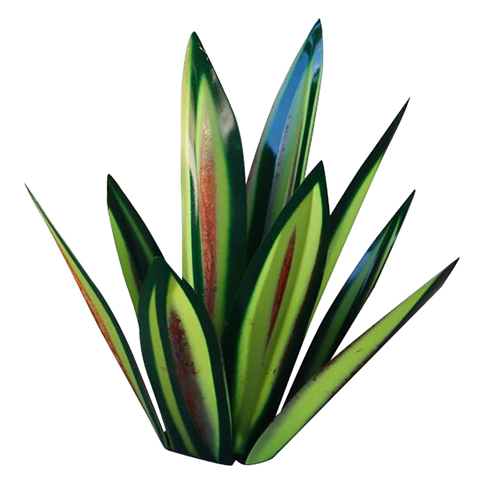 Floleo Tequila Agave Iron Sculpture, 14 Inch Blue Accent Metal Garden Art, Handmade Outdoor Yard Decor, Modern Home Decoration, Unique Gift