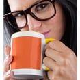 thumbnail image 2 of 3drose, Color Coral, 15oz Two-tone Yellow Mug, 2 of 6