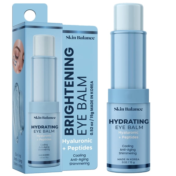 Skin Balance Ultra Shimmer Eye Balm with Hyaluronic Acid & Peptides – Reduces Puffiness, Dark Circles & Fine Lines – Hydrating, Anti-Aging Korean Skincare-Vegan, Clean Beauty – 0.52 fl oz