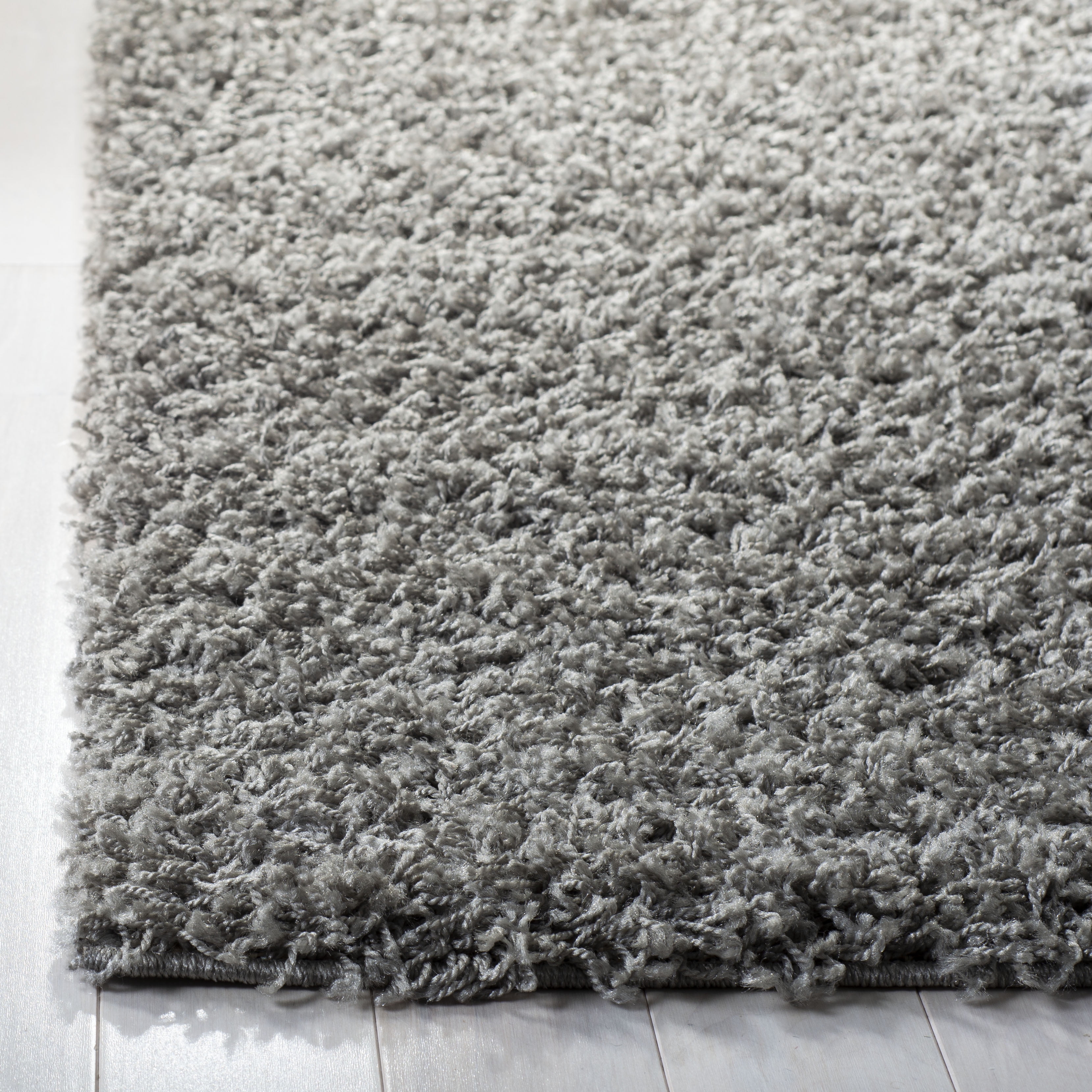 SAFAVIEH Lavena Solid Plush Shag Area Rug, Light Grey, 3' x 5'