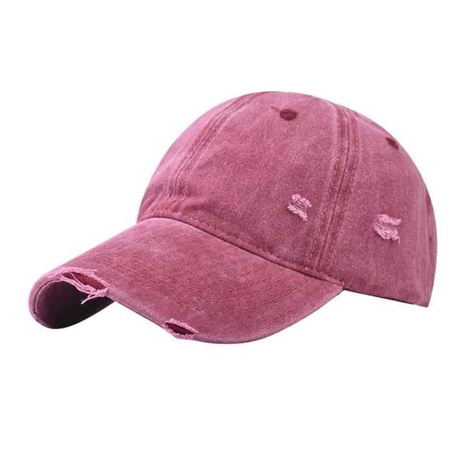 GDREDA Women Hat Wash To Do Old Hole Baseball Cap Outdoor Matching Personality Light Plate Solid Color Cap,RD2