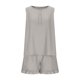 thumbnail image 3 of Pantalones Casuales de las Mujeres, Color Sólido de Verano, Pantalones de Bolsillo sin Mangas + Encaje Set de Dos Piezas, 3 of 6