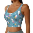 thumbnail image 2 of Rateoe Rabbit And Balloon Print Womens' Sports Bras Scoop Neck Sports Vest- Padded U Back Seamless High Impact Support, 2 of 7