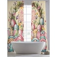 thumbnail image 5 of Easter Gnomes Sheer Curtains 96 Inch Length 2 Panels Set Window Treatments, Colorful Eggs Bunny Ears Flowers Leaves Branch Rod Pocket Semi Curtains for Living Room/Bedroom/Kitchen, 104"W x 96"L, 5 of 7