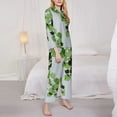 thumbnail image 4 of Disketp Pajamas Set Long Sleeve Sleepwear Womens Button Down Nightwear Pj Sets-Watercolor Green Leaves, 4 of 9