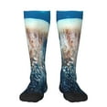 thumbnail image 2 of Picia Women Crew Soft Moisture-wicking Socks White Jellyfish Dansing in the Ocean Pattern Design Cotton Socks, One Size fit All, 2 of 9