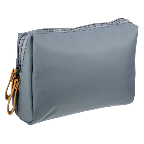 Bolsa de maquillaje grande Unique Bargains Gris beige 19.5x14.5x6.5cm
