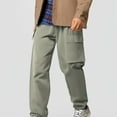 thumbnail image 2 of LIUJUNSHOP Multi-Pocket Cargo Pants for Men Men's Loose Fit Straight Leg Cargo Pants Cool Ice Fiber Lightweight Outdoor Casual Trousers For, 2 of 4