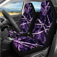 thumbnail image 2 of Jeiento Purple Camo Hunting Car Seat Cover Full Set of 14 Steering Wheel Cover Seat Belt Pads Armrest Cover Cup Holders Headrest Covers Key Ring Interior Auto Accessory Sets, 2 of 7