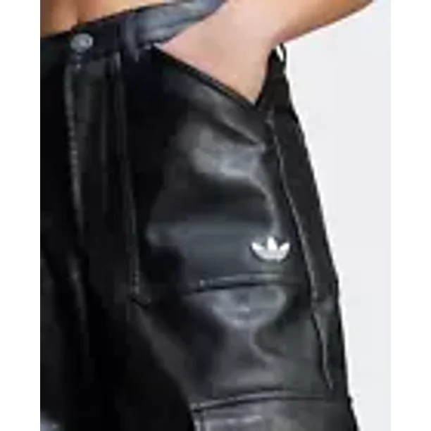 adidas Adilenium Season 3 Vintage Women Faux Leather Pants Casual
