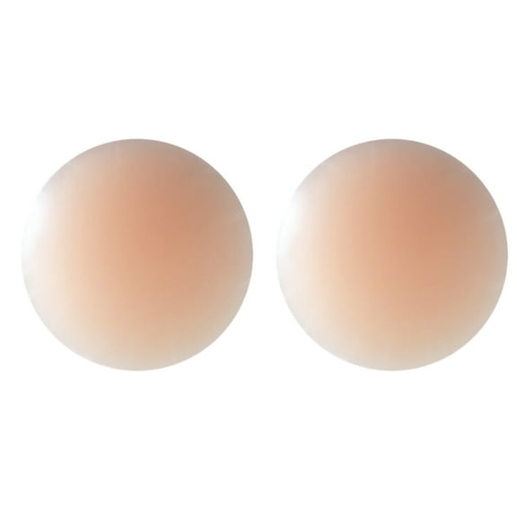PBPBOX Silicone Covers for Women Reusable Adhesive Breast Pasties Beige Color Round Shape 1 Pair