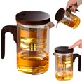 thumbnail image 1 of Antqov Stainless Steel Tea Strainer Glass Floating Teapot Large Capacity Glass One Click Filtration Tea Separation Brewing Teapot, Home Accessories, 1 of 9