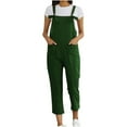thumbnail image 2 of HUPOM Womens Wide Leg Pants Casual Womens Pants Trousers High Waist Rise Full Straight-Leg Green 3XL, 2 of 5