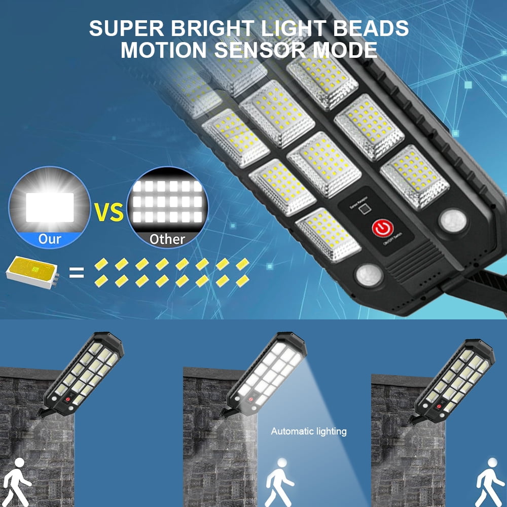 Solar Lights Outdoor, 7000LM Solar Street Lights Dusk to Dawn, 6500K Motion Sensor Solar Flood Lights, Waterproof Solar Security Lights for Area Lighting Yard Patio