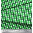 thumbnail image 2 of Soimoi Modal Satin Fabric Gingham Check Print Fabric by the Yard 42 Inch Wide, 2 of 3