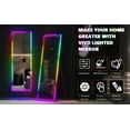 thumbnail image 3 of Lvifur 63"x22" LED Full Length Mirror,7 Colors RGB Dimmable Lighting, Free Standing Floor Mirror Dressing Mirror, Black, 3 of 7