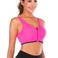 thumbnail image 1 of Sujetador deportivo FLORATA con cremallera frontal, sin costuras, sin cables, rojo para mujer, 1 of 7