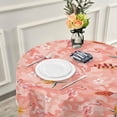 thumbnail image 6 of SKYSONIC Tropical Flamingo Summer Round Tablecloth 60inch Indoor Wrinkle Free, Pink Exotic Floral Circular Lace Table Cover Washable for Kitchen Party BBQ Dining Decor, 6 of 7