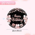 thumbnail image 2 of Cekivina 20 piezas de platos negros y oro rosa de 23 cm para cumpleaños, 2 of 6
