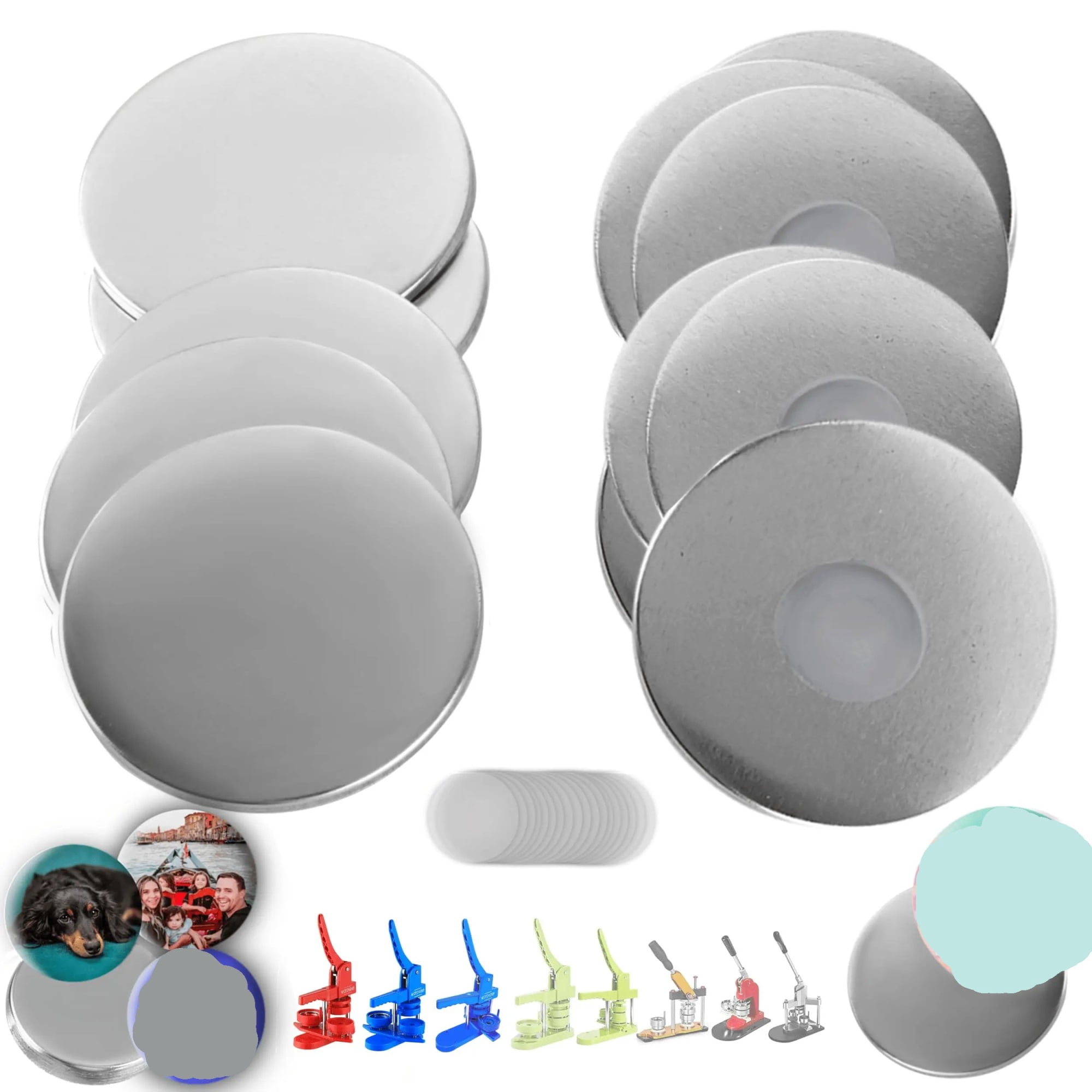 100PCS Metal Button Parts Supplies Fridge Magnet DIY Round Pin Maker for Button Maker Machine 32mm ,Beginner-Friendly