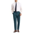 thumbnail image 2 of INSPIRE CHIC Slim Fit Dress Pants for Men's Flat Front Stretch Solid Office Trouser Green 32, 2 of 5