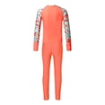 thumbnail image 6 of iEFiEL Kids Girls 2 Piece Swimsuit Floral Long Sleeve Rashguard Swim Shirt with Pants Beach Swimwear Set Orange 6, 6 of 7
