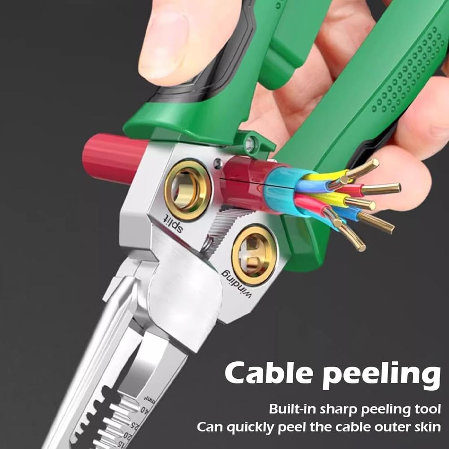 8 in 1 Wire Stripping Pliers, 8 in 1 Wire Stripper with Voltage Tester, Pinzas Para Electricista, Multi-function Electric Wire Stripping Tool for Cutting and Pulling (Red)