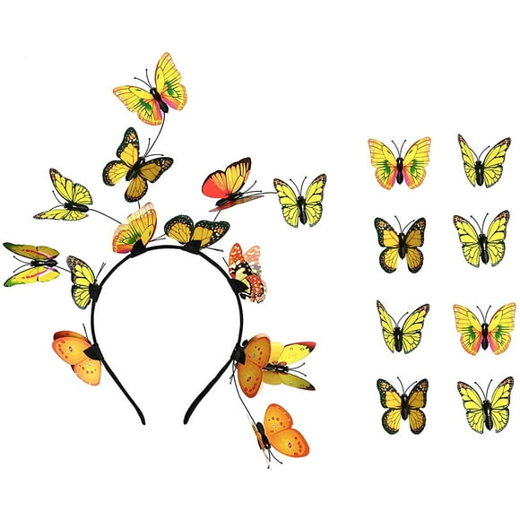 Butterfly Fascinator Headband and Hair Clips Monarch Derby Festival Crown Halloween Bohemian Wedding Fascinator