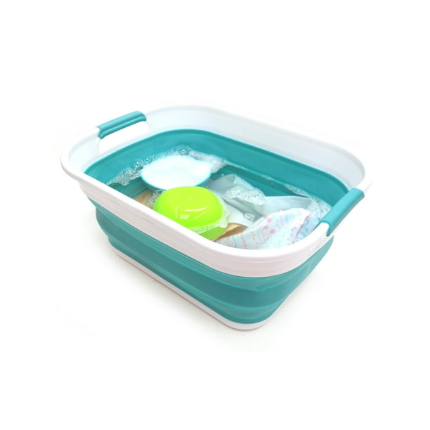 Sammart Collapsible Plastic Storage Basket For Trunk Of Car Foldable Pop Up Storage Container Organizer Portable Washing Tub Space Saving Hamper Basket Walmart Com Walmart Com