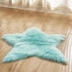 thumbnail image 2 of Alfombras mullidas y peludas para dormitorio, ideales para la mesita de noche o como luz de lectura. Azul claro, 2 of 7