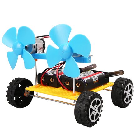 Handmade DIY tech mini-projects and small toys,Dual-wing wind-powered racing car