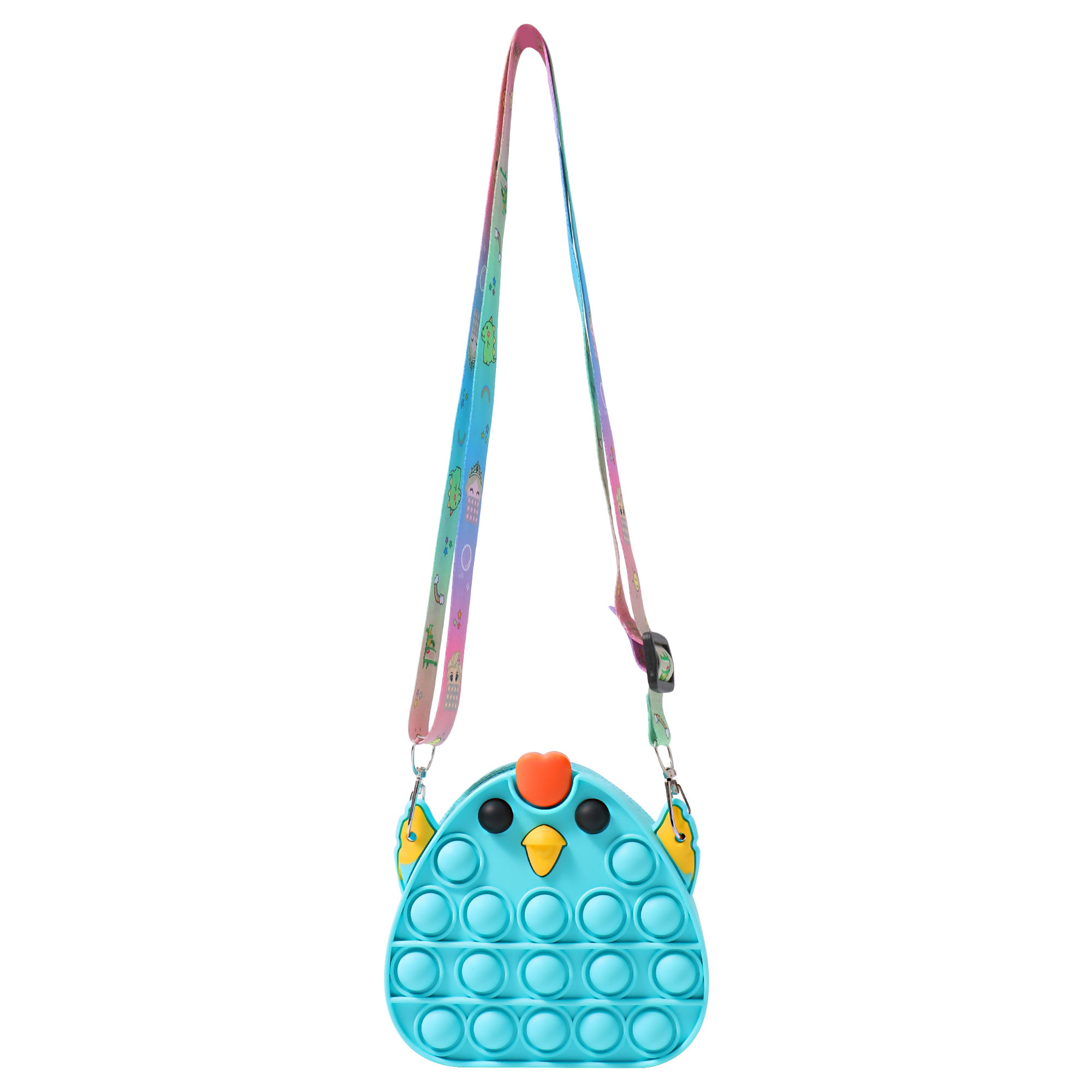 Popit Bubble Fidget Toys Backpack Sensory Shoulder Bag Coin Purse Wallet Girls 