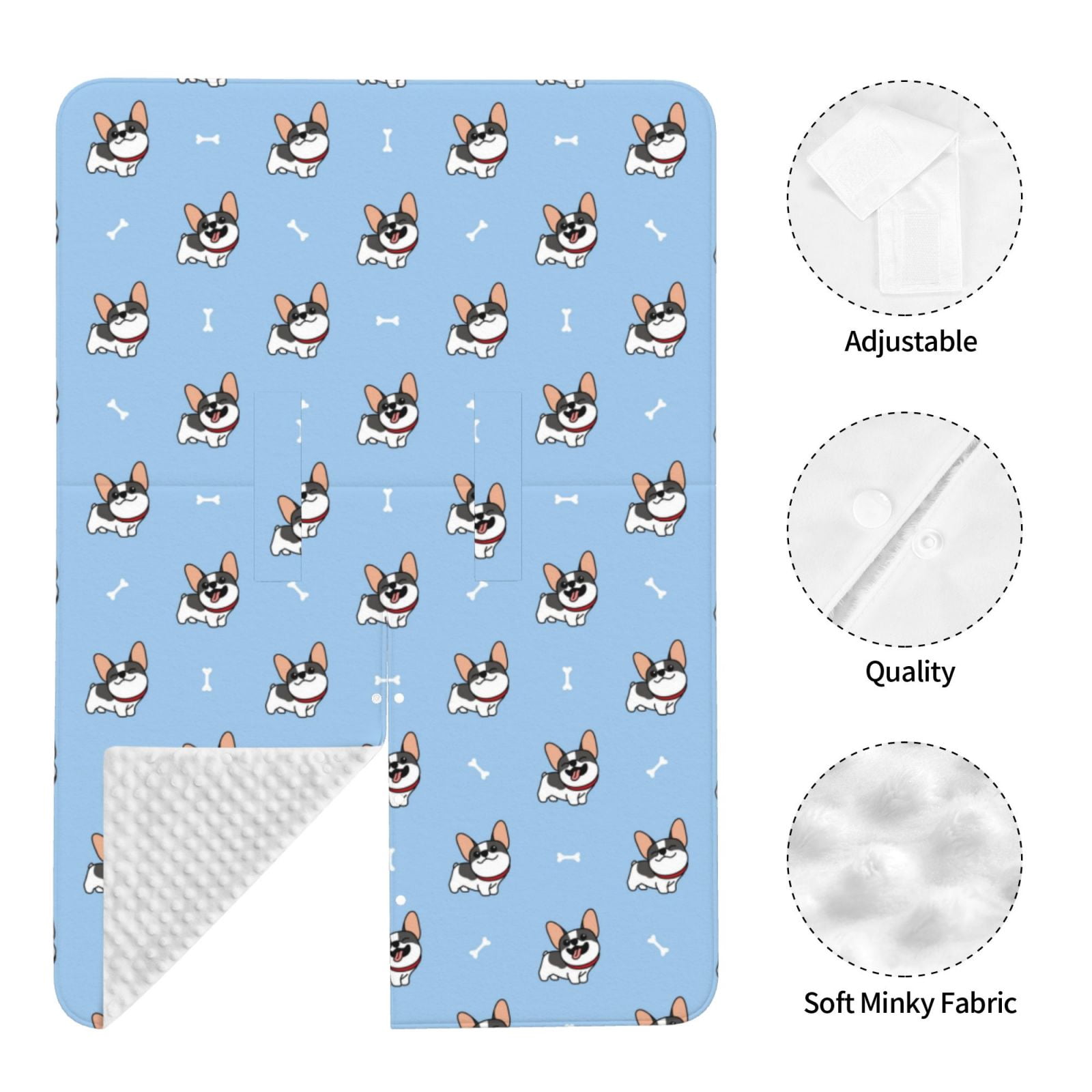 Naloa French Bulldog2 Baby Car Seat Cover, Breathable Baby Carrier Cover, Multiuse Baby Carrier Cover & Nursing Breastfeeding Cover