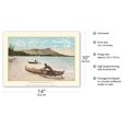 thumbnail image 2 of Native with Outrigger Canoe (Wa’a) - Honolulu Hawaii - Vintage Hawaiian Color Postcard c.1910s - Master Art Print 10in x 14in, 2 of 4