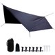 thumbnail image 1 of Lona impermeable para acampar, lona para el suelo, tienda de campaña, hamaca, toldo impermeable, refugio, sombrilla para senderismo, vivac, picnic, playa (negro + accesorios) Rojo Verde, 1 of 5