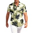 thumbnail image 2 of Hawaiian Mens Shirts Short Sleeve Summer Big and Tall Tropical Print Button Down Shirt Men Fashion Beach Vacation T-Shirt Black L, 2 of 6