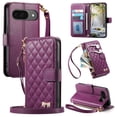thumbnail image 2 of Case for Google Pixel 9/9 Pro GANGXUN Wallet Flip Phone Case with Strap,Quilted Leather Cover with Gold Bow, 2 of 6