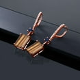 thumbnail image 4 of Gem Stone King 14.00 Ct Brown Tiger Eye Blue Sapphire 18K Rose Gold Plated Silver Earrings, 4 of 4