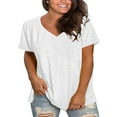thumbnail image 2 of Duoif Oversized Tshirts for Women Plus Size V Neck T Shirts Women Short Sleeve Tops Casual Summer Tshirts Loose Fit Tee Womens Summer Tops White XXXL, 2 of 5