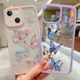 thumbnail image 4 of iPhone 14 Case Cute for Women Glitter Butterfly iPhone 13 Cases Girls Soft TPU Clear Sparkle Trendy Shockproof Bumper Phone Case iPhone 14 Cover 5G 6.1 Inch (Purple), 4 of 6
