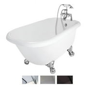 American Bath Factory  Trinity Bathtub Faucet - White - 60in.L x 30in.W x 24in.H - 40 Gallon Capacity