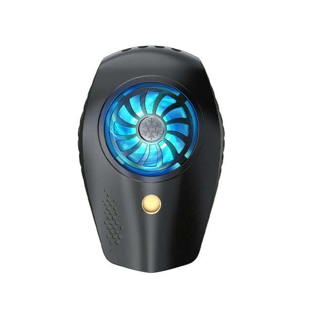 Seitruly Radiador para smartphones, luz de ambiente Universal, ventilador de refrigeración desmontable profesional, accesorios con Cable de carga Teléfono y Comunicación Negro