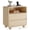 Nightstand, variant on Aufeile 3 Piece Dresser and Nightstand Set for Bedroom, 53" 6 Drawer Wood Dresser with 2 Nightstands and Charging Station, Modern Bedroom Furniture Set with Storage Drawers, Natural