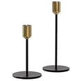 thumbnail image 2 of Juego de 2 candelabros cónicos de latón, dorado y negro, candelabros de mesa, candelabros decorativos vintage y modernos, candelabros de metal para cena, mantel, boda, inauguración de la casa, 2 of 8